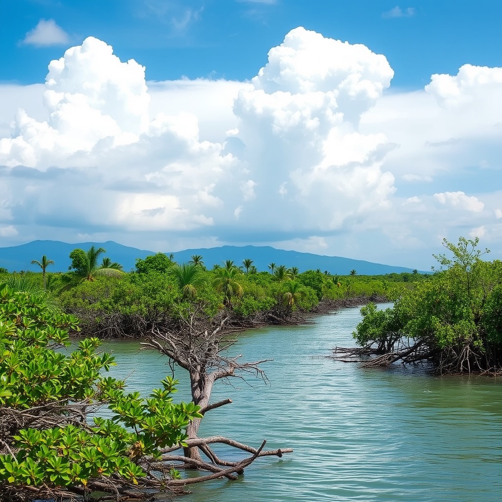 Mangrove roots holding the Tanzanian coastline together